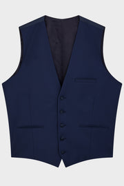 Gilet de smoking bleu indigo — pièce isolée, vue de face