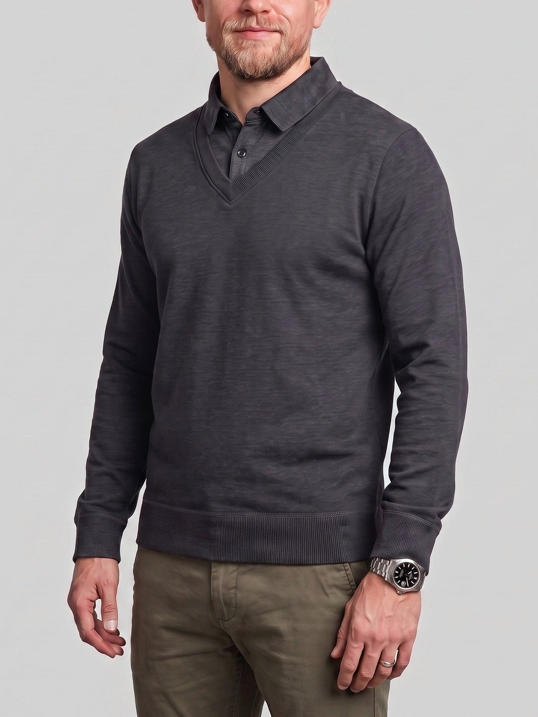 Haut en maille à effet chemise
