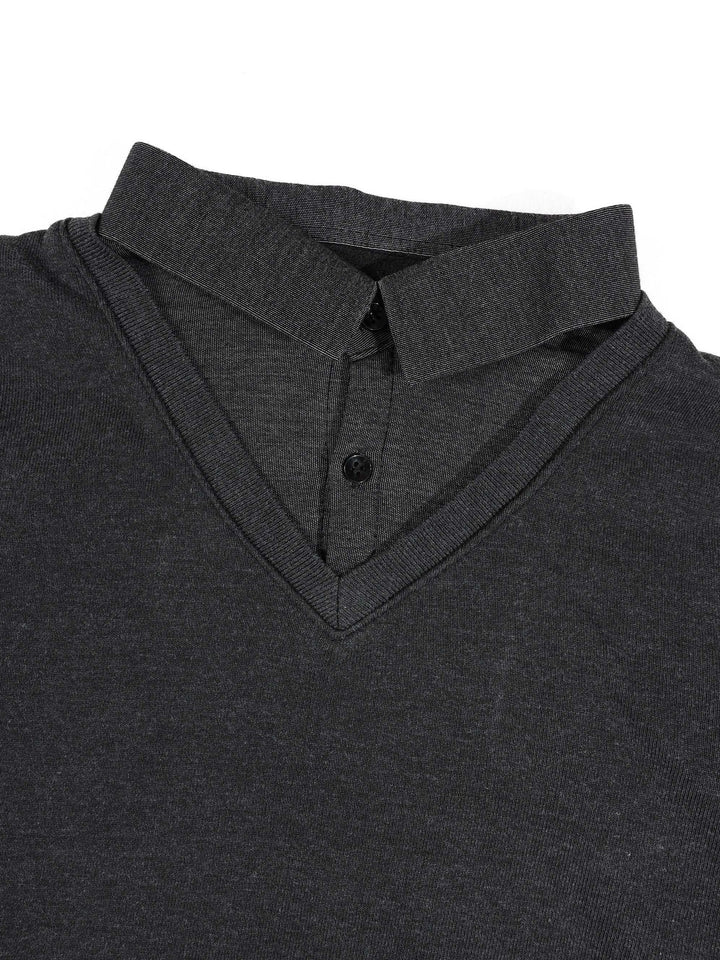 Haut en maille à effet chemise
