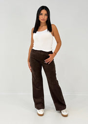 Pantalon aspect daim
