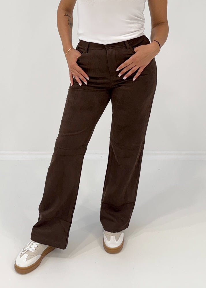 Pantalon aspect daim