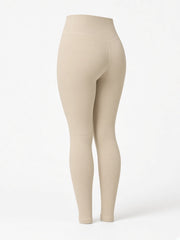 Legging côtelé taille haute beige, pièce seule, vue de dos