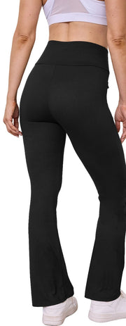 Legging flare à poches Oriane noir, vue portée de dos