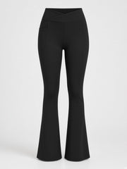 Legging flare à poches Oriane noir, pièce seule, vue de face