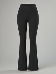 Legging flare Sidonie à taille croisée noir, pièce seule, vue de face