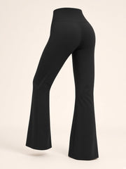 Legging flare doublé polaire Ninon noir, pièce seule, vue de dos