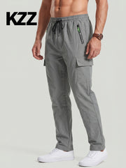Pantalon cargo uni gris clair — vue portée de face