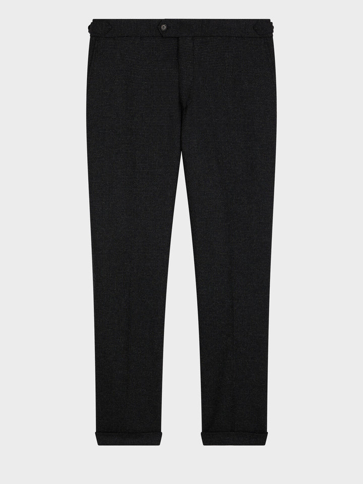 Pantalon slim anthracite à carreaux — vue à plat