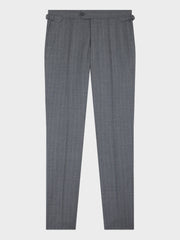 Pantalon slim gris à rayures, vue de face