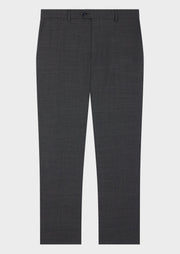 Pantalon regular gris prince de Galles — détail du col. Soniel Paris.