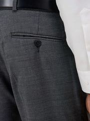 Pantalon regular gris prince de Galles — vue de dos. Soniel Paris.