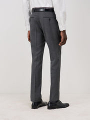 Pantalon regular gris prince de Galles — vue de profil. Soniel Paris.