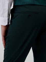 Pantalon coupe classique vert bouteille — gros plan poche et ceinture