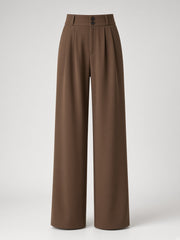 Pantalon doublé polaire Ninon marron, pièce seule, vue de face