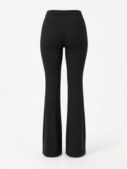 Pantalon évasé à surpiqûres noir, pièce seule, vue de dos