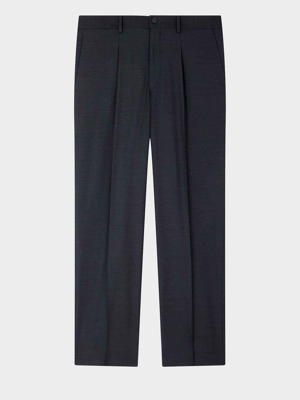 Pantalon regular laine anthracite — vue à plat