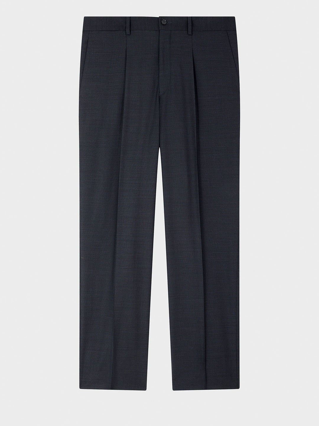 Pantalon regular laine anthracite — vue à plat