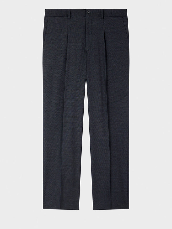 Pantalon regular laine anthracite — vue à plat