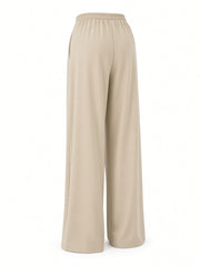 Pantalon large à plis beige, pièce seule, vue de dos