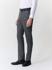 Pantalon slim anthracite prince de Galles — vue portée de face