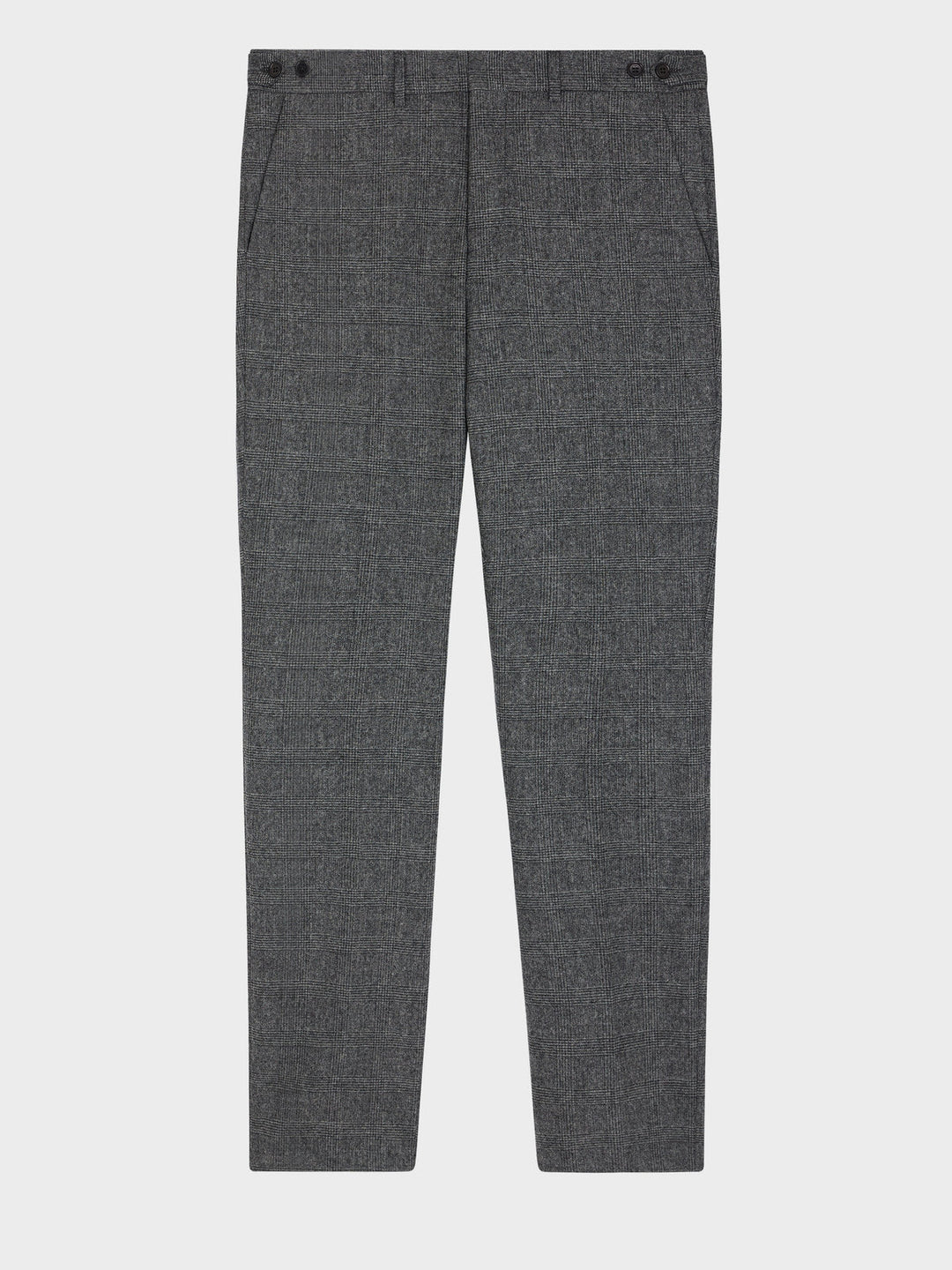 Pantalon slim anthracite prince de Galles — vue à plat