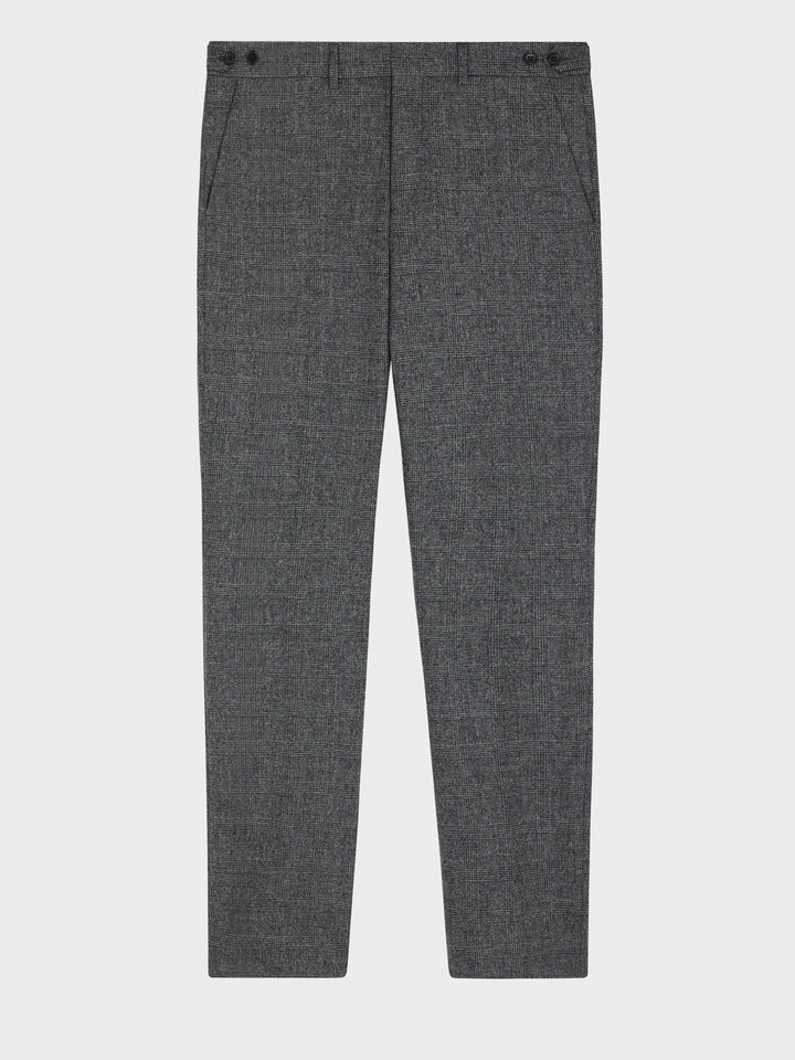 Pantalon slim anthracite prince de Galles — vue à plat