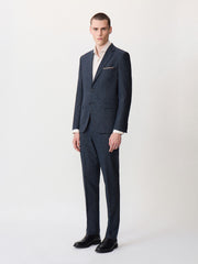 Pantalon indigo prince de Galles, vue portée en pied