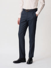 Pantalon indigo prince de Galles, vue portée de face