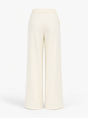 Pantalon taille haute à plis écru, pièce seule, vue de dos