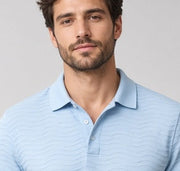 polo homme texture vague — détail du col. Soniel Paris.