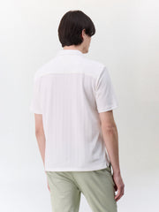 Chemise manches courtes écrue — vue portée de dos