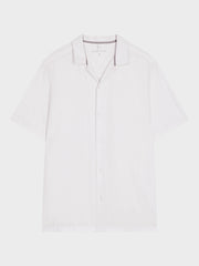 Chemise manches courtes écrue — pièce isolée, vue de face