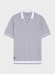 Polo classique maille bleu marine — pièce isolée, vue de face