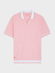 Polo maille orange — pièce isolée, vue de face