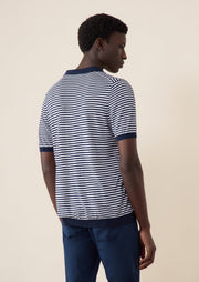 Polo rayures bleu marine — vue portée de dos