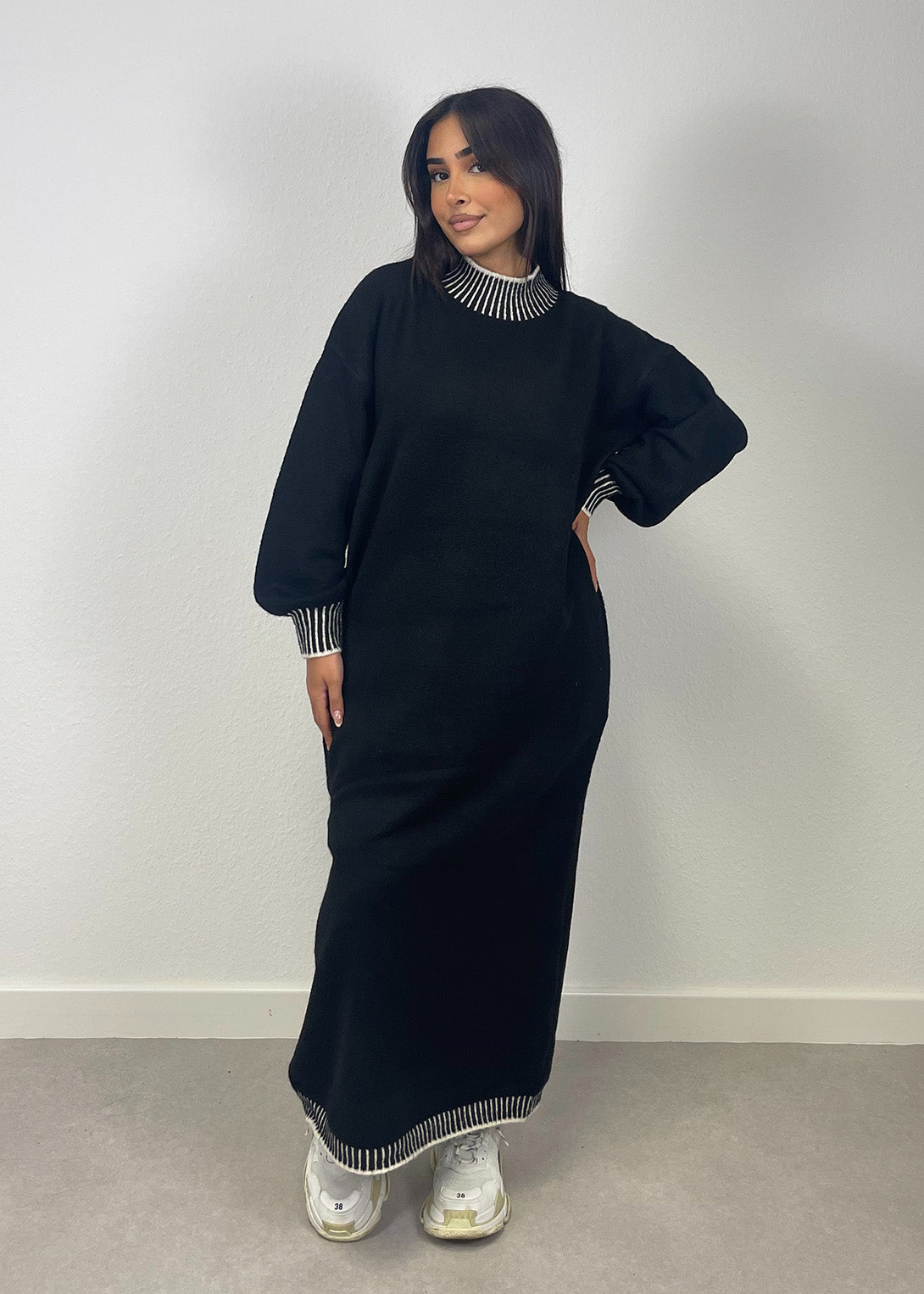 Robe pull longue noire