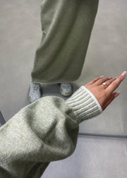Robe pull longue vert clair