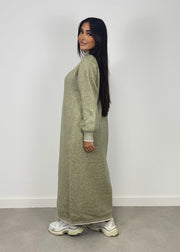 Robe pull longue vert clair