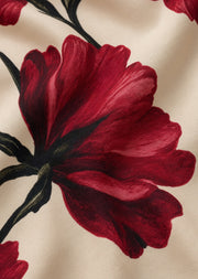 Robe longue fleurs rouges — imprimé