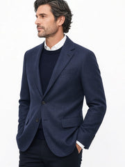 Blazer regular bleu marine — vue de profil