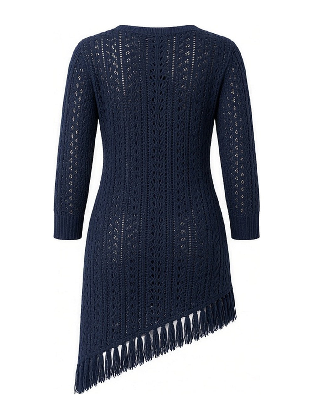 Robe en maille ajourée bleu marine, vue de dos