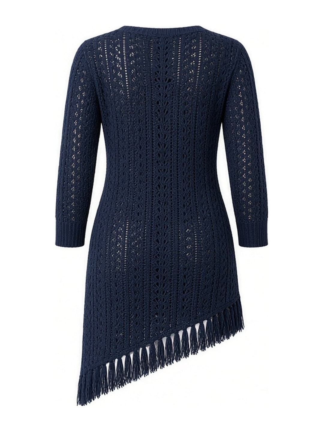 Robe en maille ajourée bleu marine, vue de dos