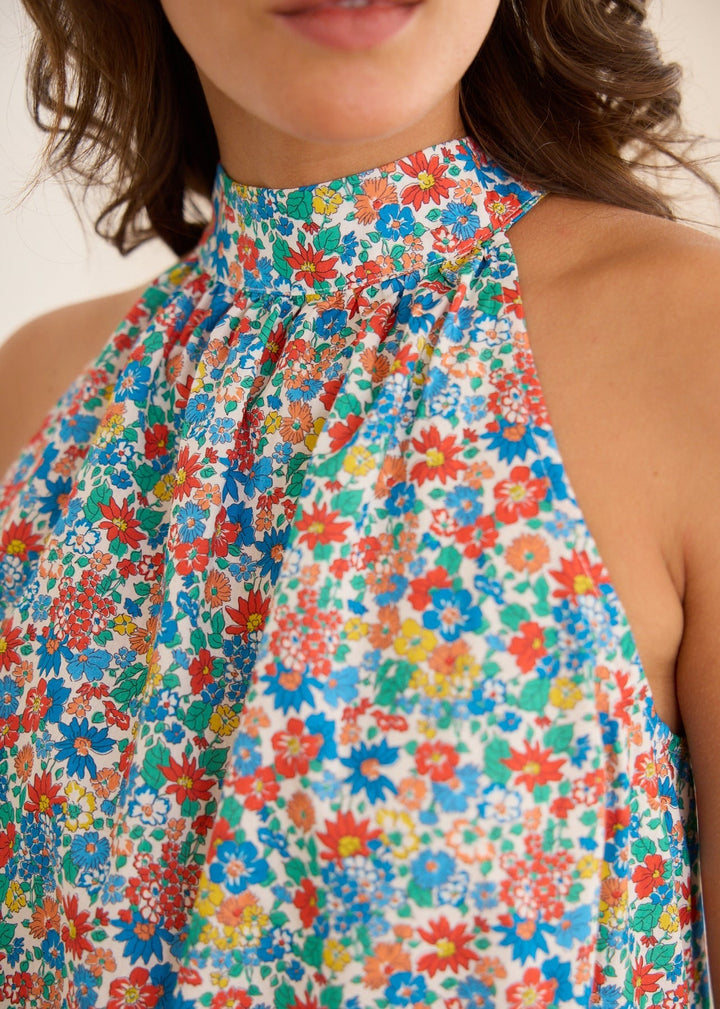 Robe courte fleurie liberty