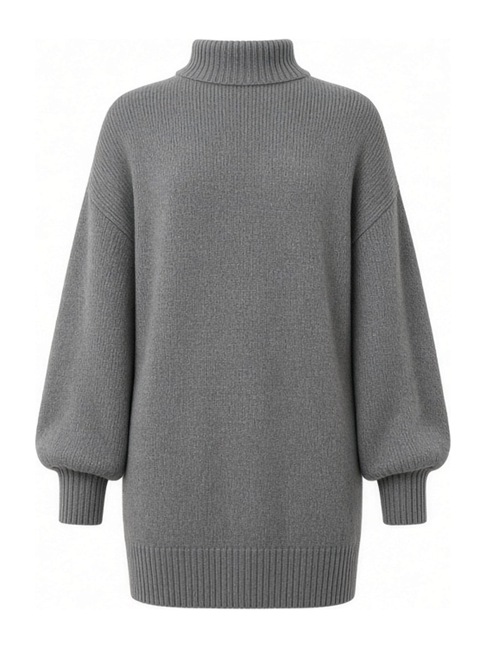 Robe-pull col roulé superposé, vue de dos