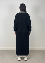 Robe pull longue noire — dos