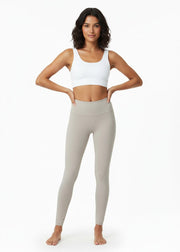 Legging sculptant beige, vue portée de face