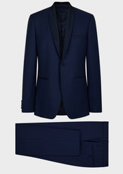 Smoking slim bleu indigo — pièce isolée, veste et pantalon