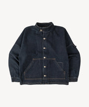 Veste Alpine denim — pièce isolée, vue de dos