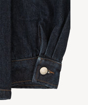 Veste Alpine denim — détail poignet boutonné