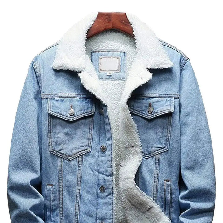 Veste boutonnée à col effet sherpa — détail